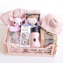Canastilla bebe neceser pack regalo rosa ratitas